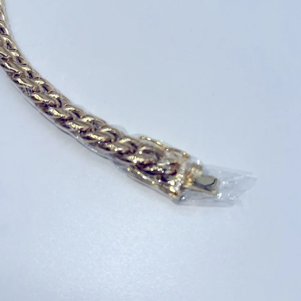 Hip Hop Cuban Chain Ice Clasp 18K Gold Plated Stainless Steel Chain Bracelet